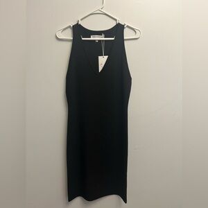 NWT Good American V Neck Racerback Midi Dress Black 5 2XL